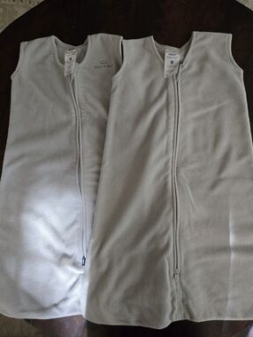 Halo Fleece Baby Sleep Sacks - Light Gray Pair - Size Medium
